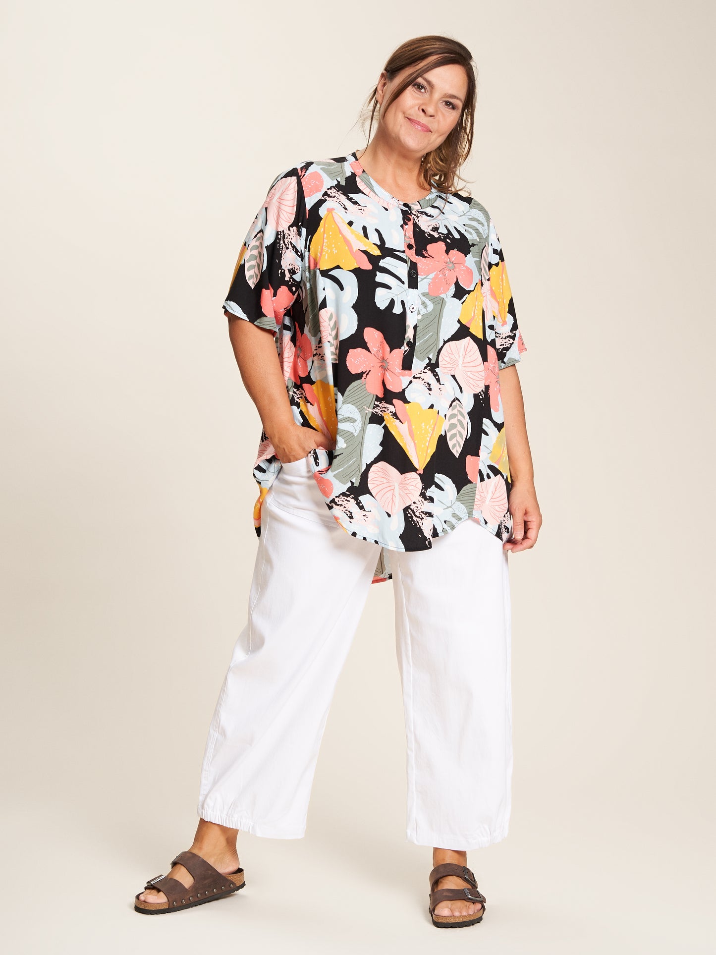 Gozzip Woman Clara Baggy pants Pants 2 White