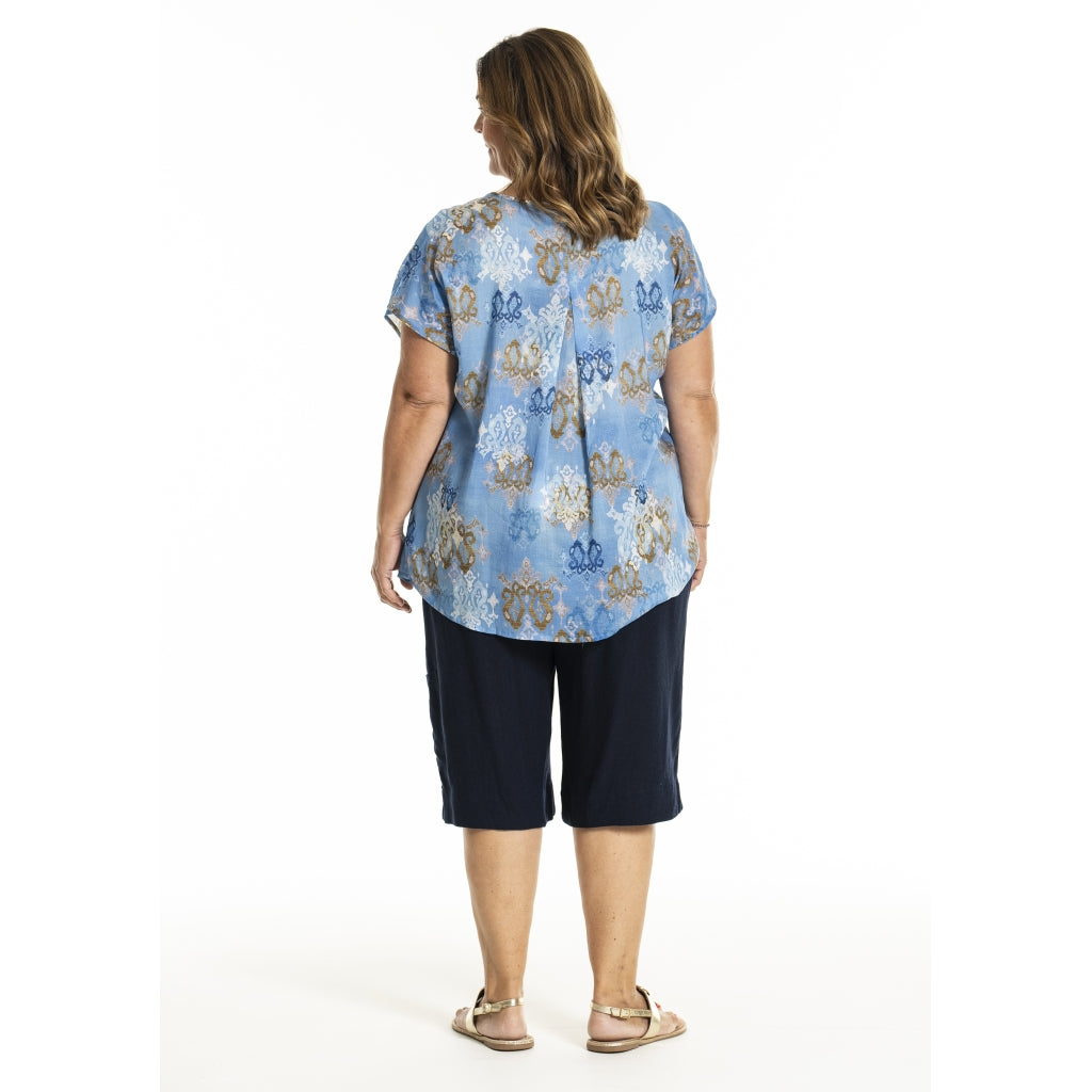 Gozzip Woman GDorthea Blouse Blouse Blue print