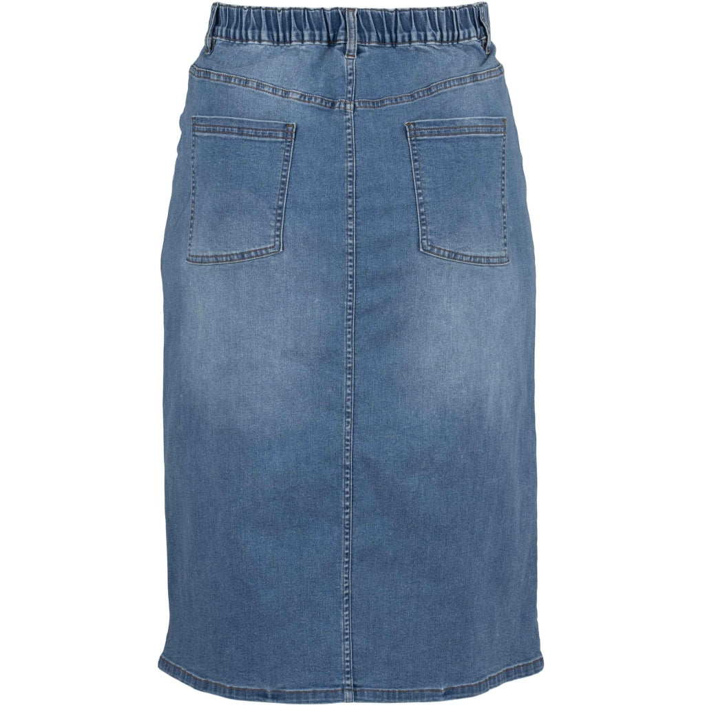 Gozzip Woman Alena Long denim baggy skir Long Skirt Light Blue Denim