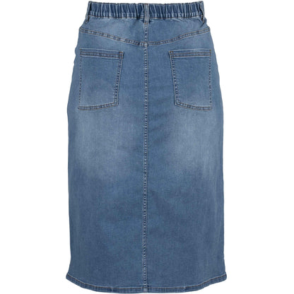 Gozzip Woman Alena Long denim baggy skir Long Skirt Light Blue Denim