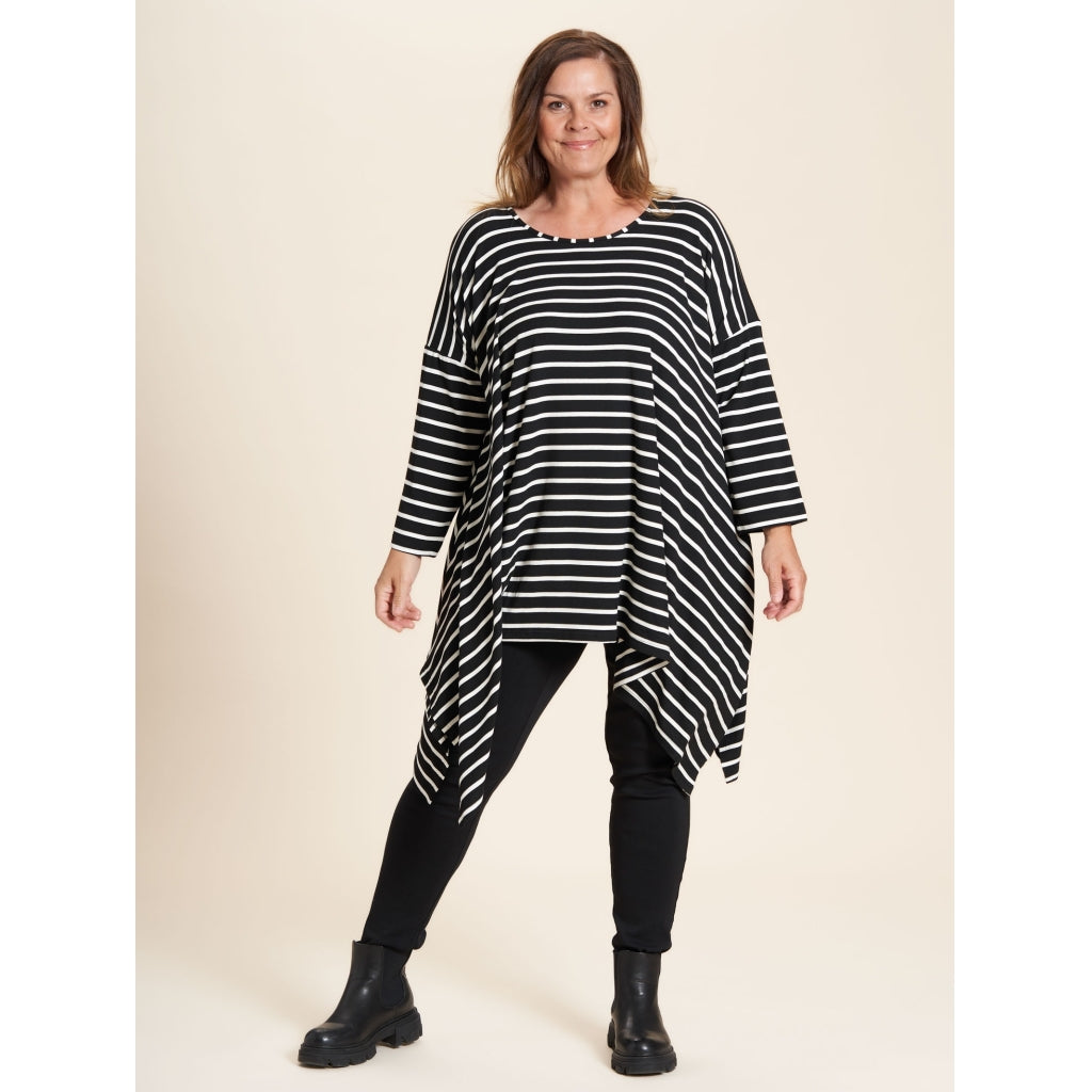 Gozzip Woman Catrine Oversize Tunic Oversize Tunic Black with white