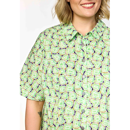 Gozzip Woman GAgaton Blouse Blouse Green Print