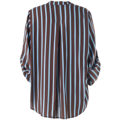 Gozzip Woman GAlva Blouse Blouse Brown with blue stripes