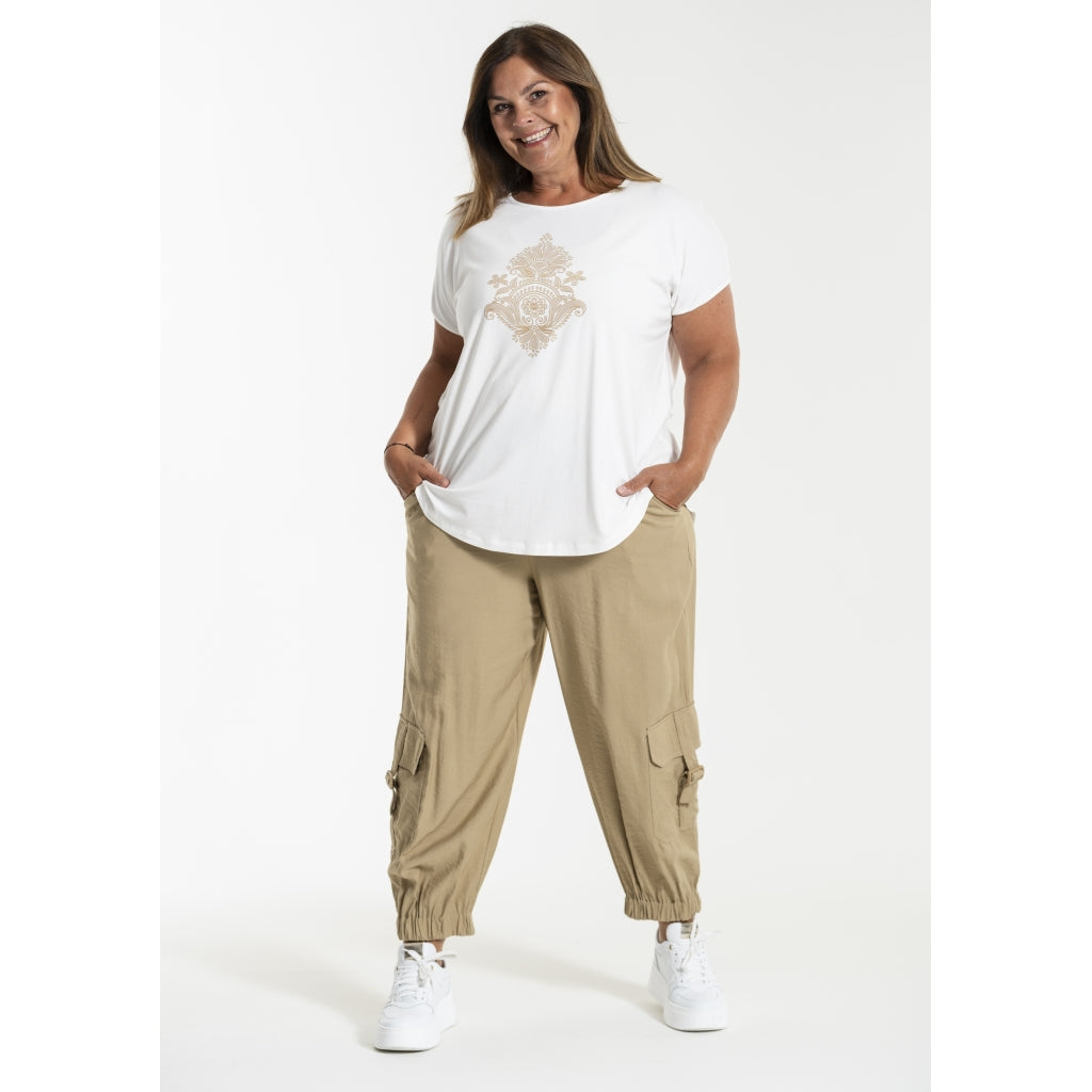 Gozzip Woman GAnneline Cargo Pants Pants Sand