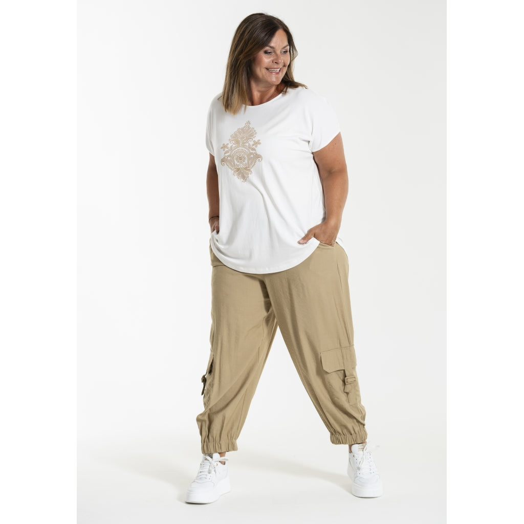 Gozzip Woman GAnneline Cargo Pants Pants Sand