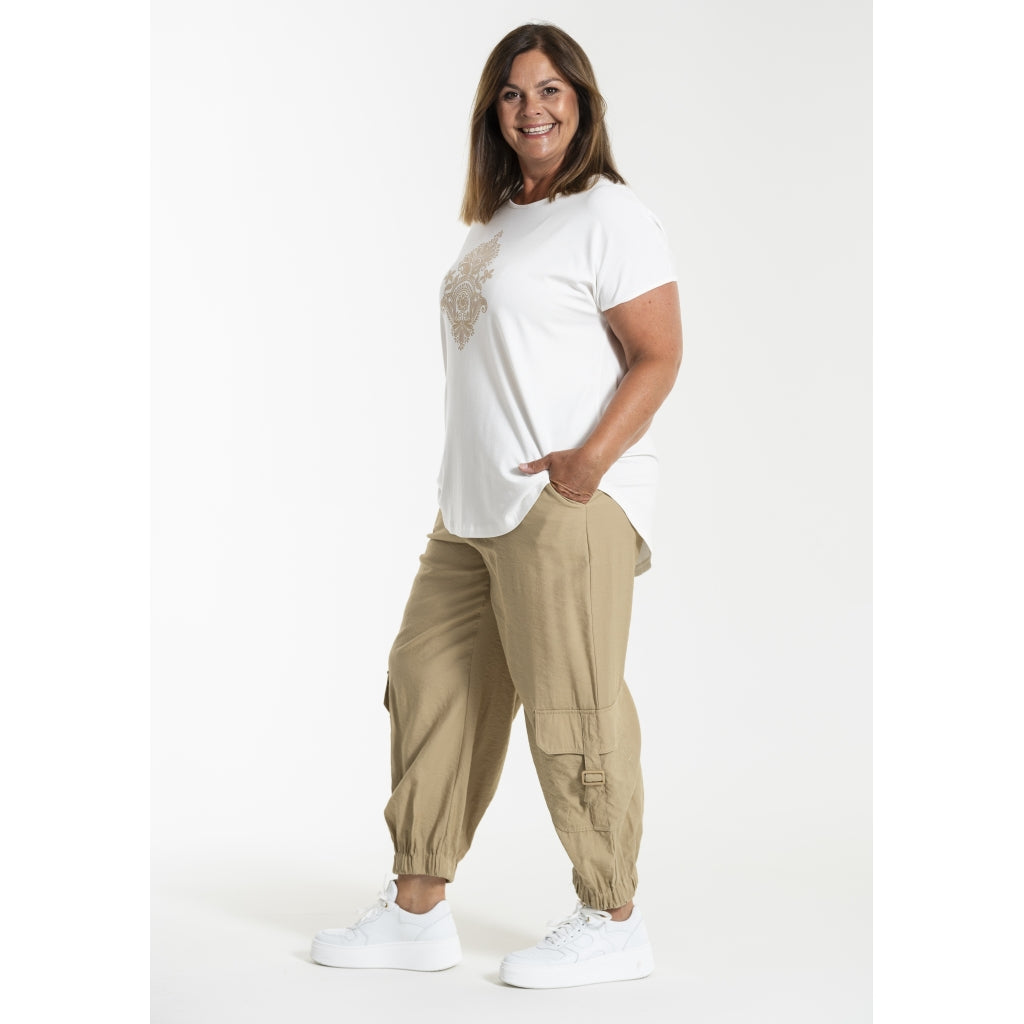 Gozzip Woman GAnneline Cargo Pants Pants Sand