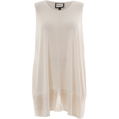 Gozzip Woman GAnny Top with lace Top Offwhite