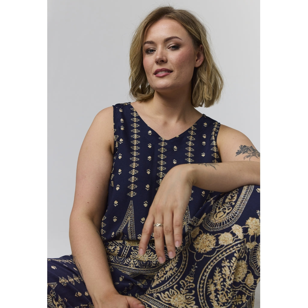Gozzip Woman GBeata Top Top Blue board print