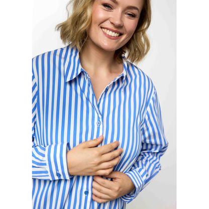 Gozzip Woman GCornelia Long Shirt Long shirt Blue Stripe