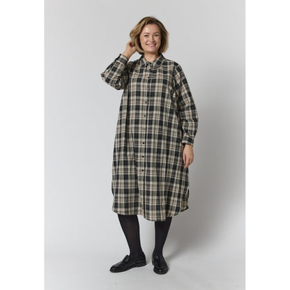 Gozzip Woman GCornelia Long Shirt Long shirt Brown check