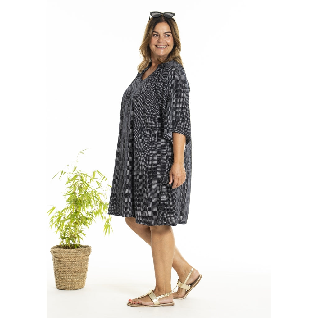 Gozzip Woman GDinne Tunic Tunic Navy w dots