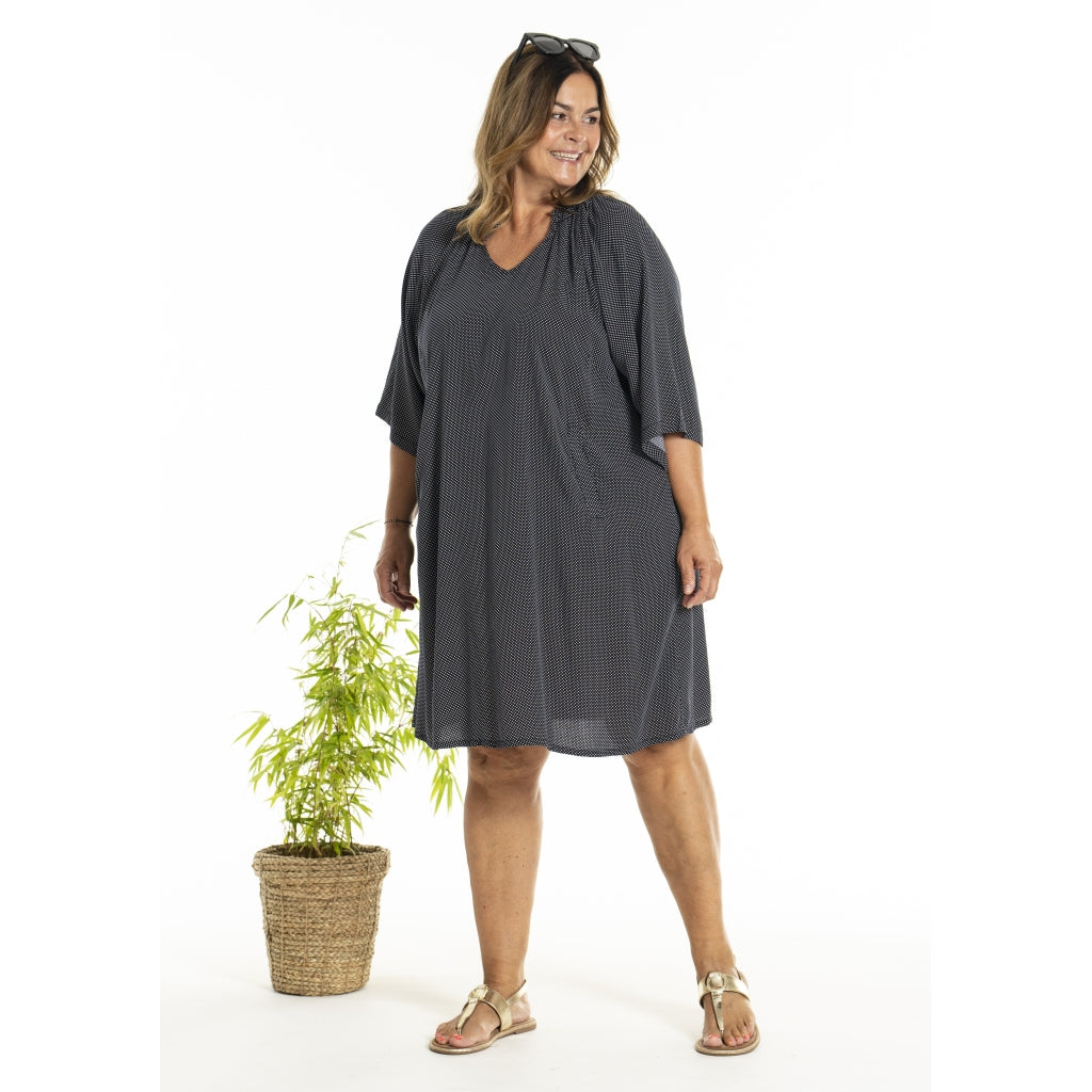 Gozzip Woman GDinne Tunic Tunic Navy w dots