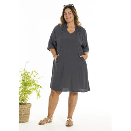 Gozzip Woman GDinne Tunic Tunic Navy w dots