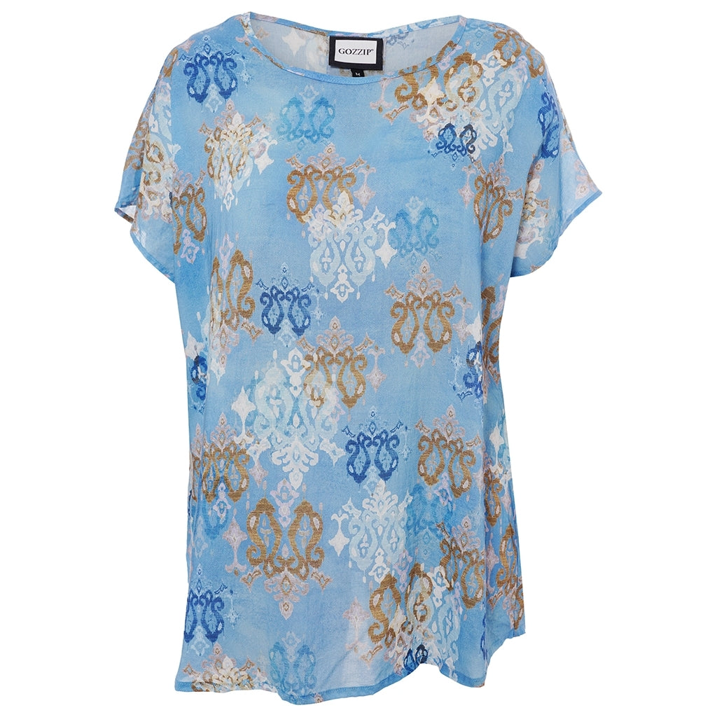 Gozzip Woman GDorthea Blouse Blouse Blue print
