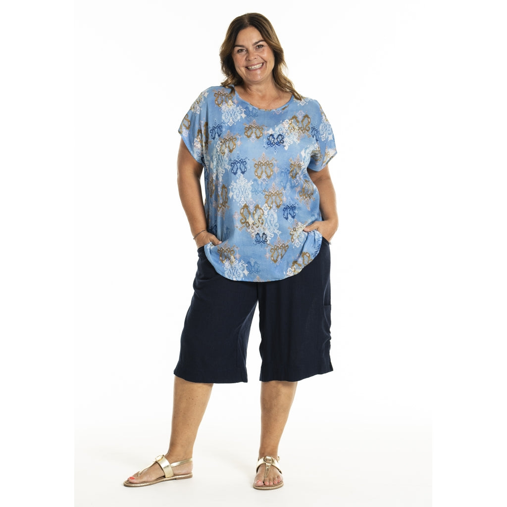 Gozzip Woman GDorthea Blouse Blouse Blue print