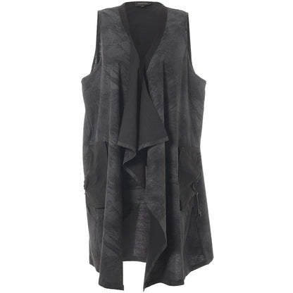 Gozzip Woman GElena Waistcoat long Waistcoat Black