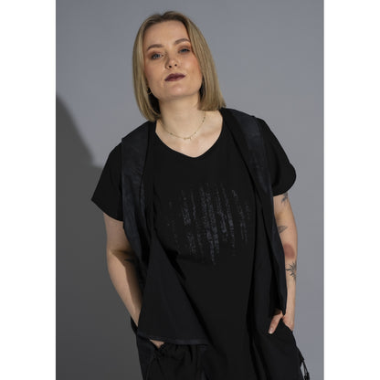 Gozzip Woman GElena Waistcoat long Waistcoat Black