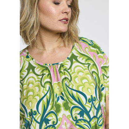 Gozzip Woman GElise Blouse Blouse Green pink mix