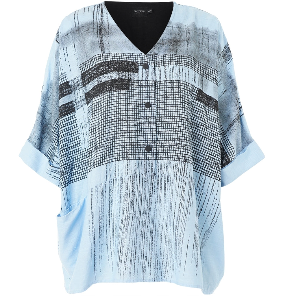 Gozzip Woman GElissa Oversize Blouse Oversize Blouse Light blue/Black