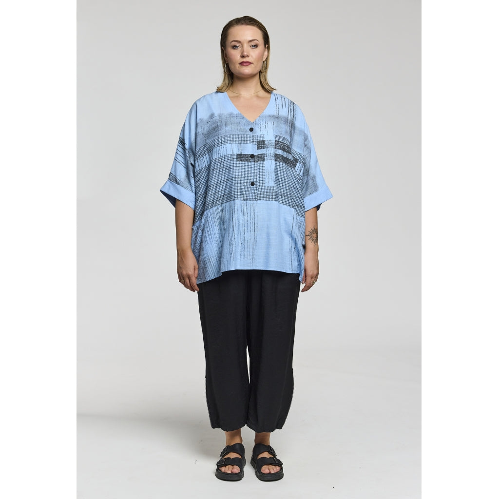 Gozzip Woman GElissa Oversize Blouse Oversize Blouse Light blue/Black