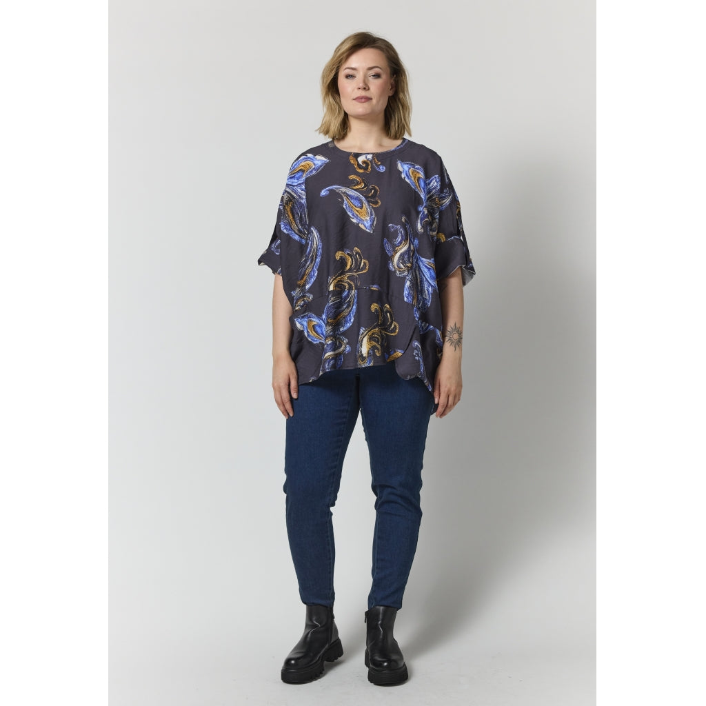 Gozzip Woman GElissa Oversize Blouse Oversize Blouse Blue print