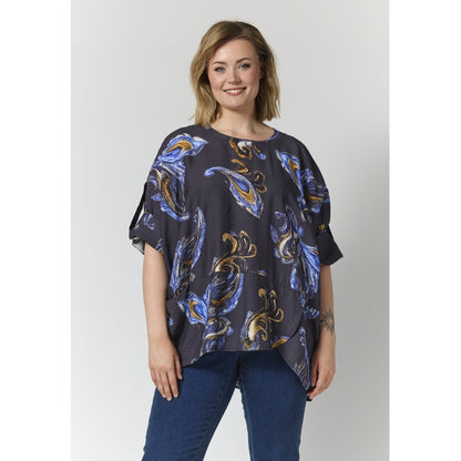 Gozzip Woman GElissa Oversize Blouse Oversize Blouse Blue print