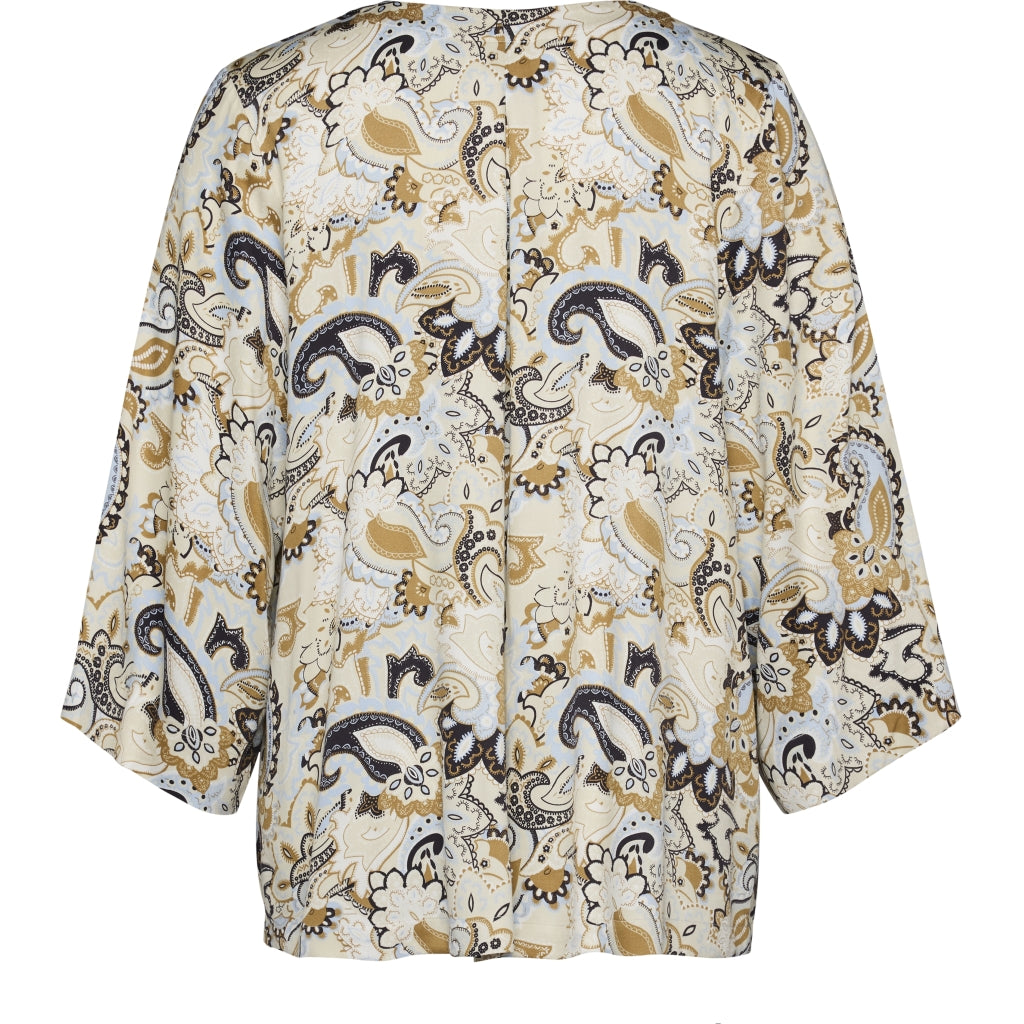Gozzip Woman GElse-Marie Blouse Blouse Sand with blue print