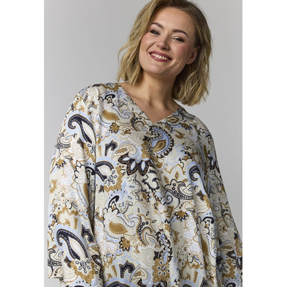 Gozzip Woman GElse-Marie Blouse Blouse Sand with blue print