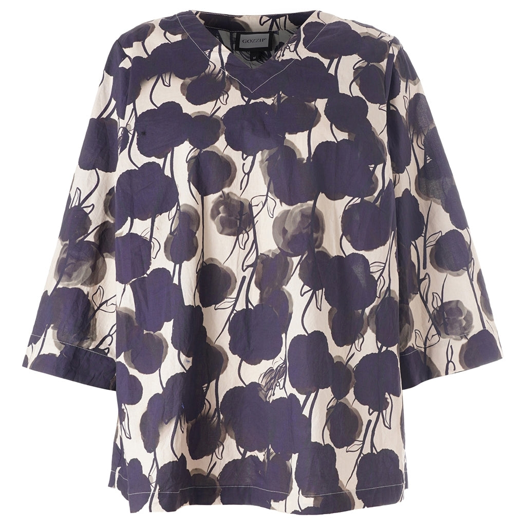 Gozzip Woman GElse-Marie Blouse Blouse Sand with black flowers