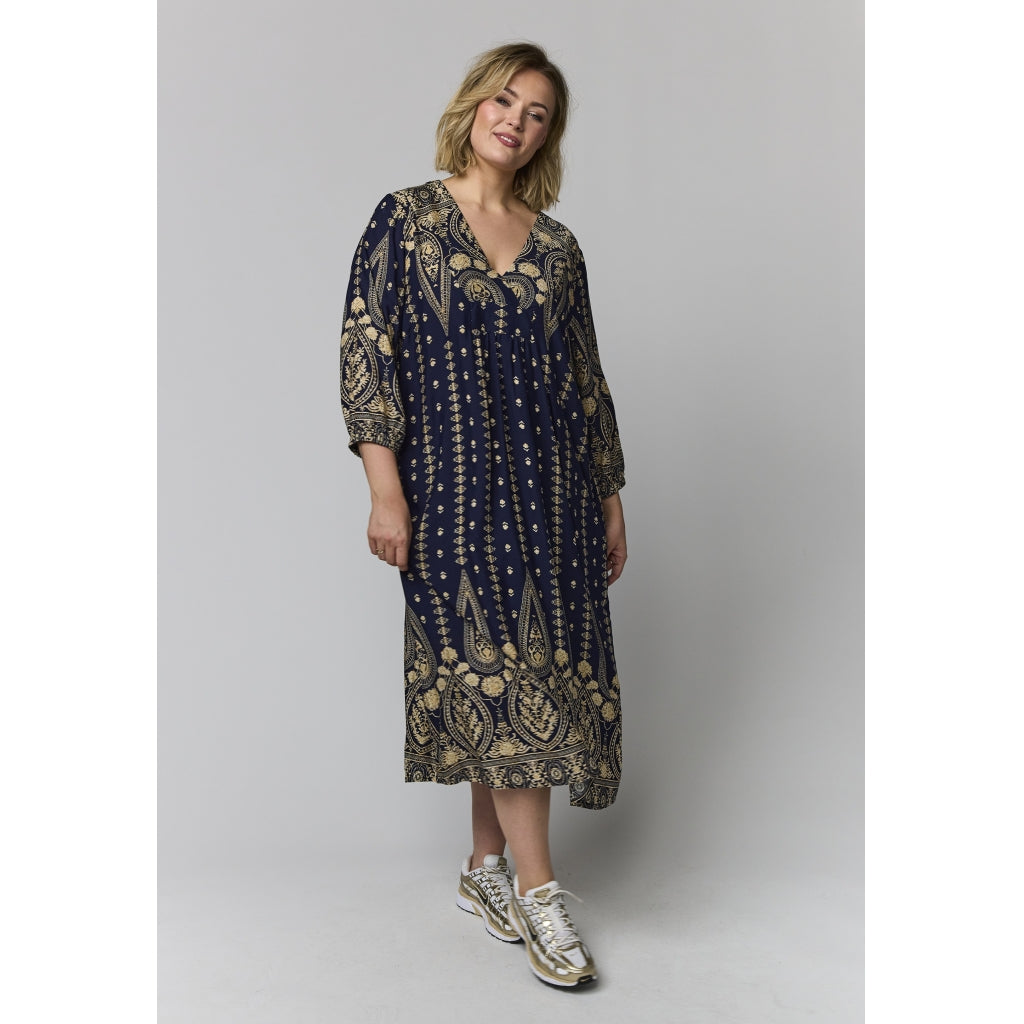 Gozzip Woman GElse Dress Dress Blue board print