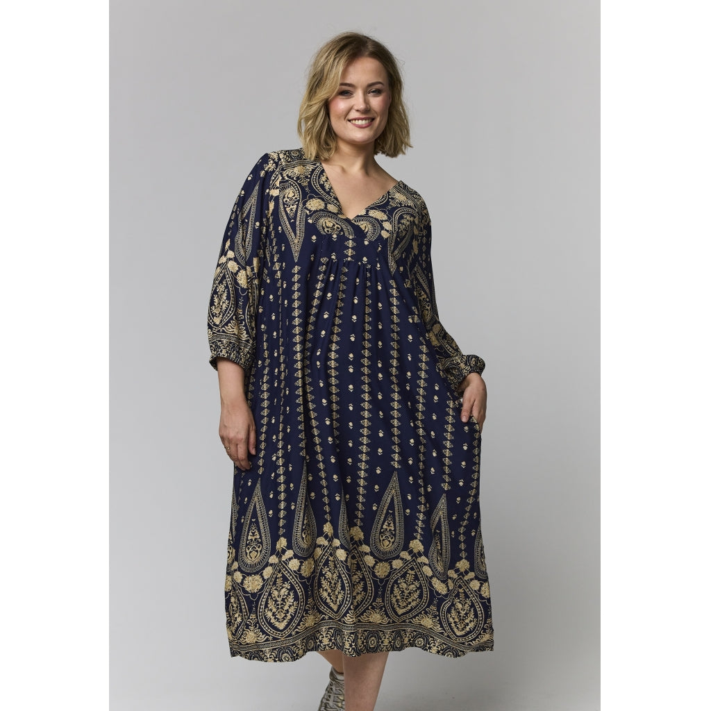 Gozzip Woman GElse Dress Dress Blue board print