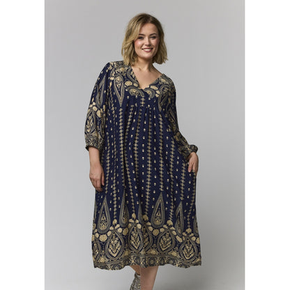 Gozzip Woman GElse Dress Dress Blue board print