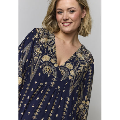 Gozzip Woman GElse Dress Dress Blue board print