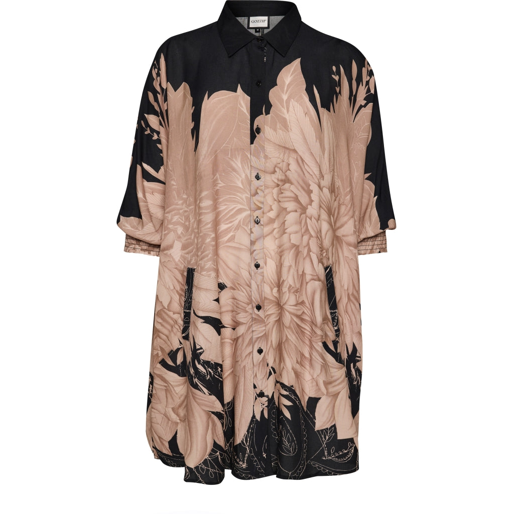 Gozzip Woman GGerda Oversize shirt Tunic Oversize shirt tunic Black with sand board