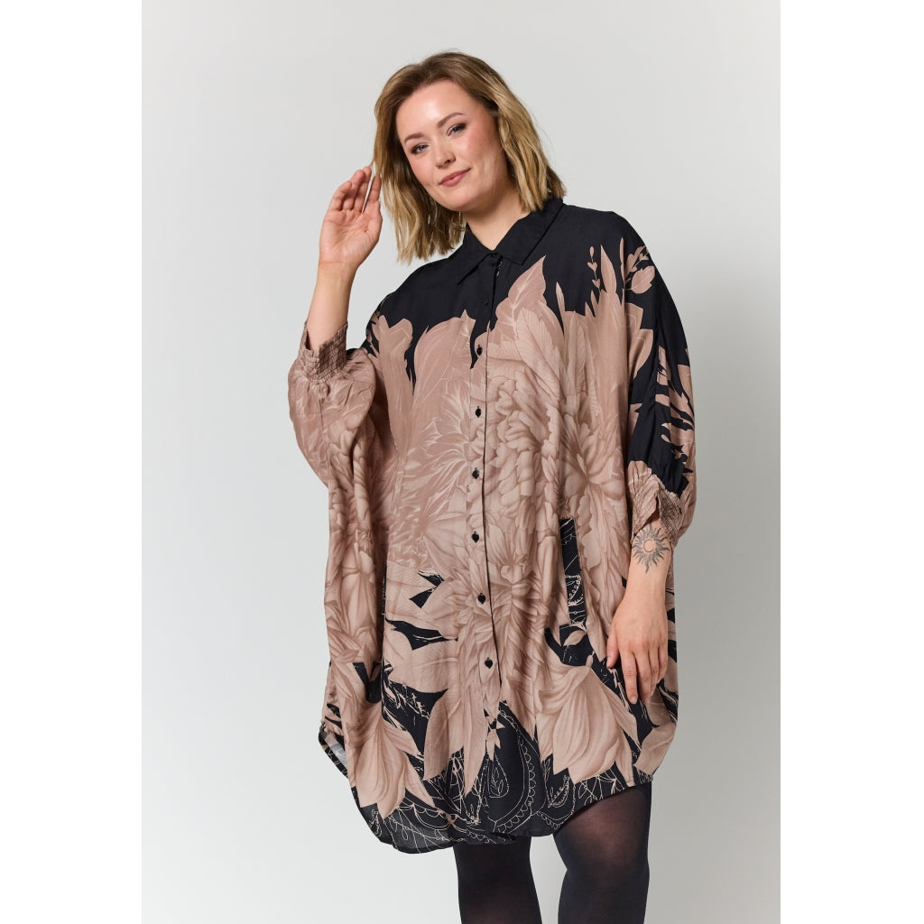 Gozzip Woman GGerda Oversize shirt Tunic Oversize shirt tunic Black with sand board