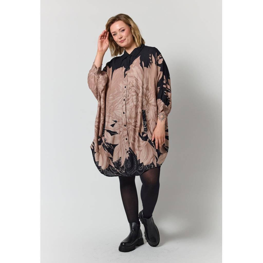 Gozzip Woman GGerda Oversize shirt Tunic Oversize shirt tunic Black with sand board