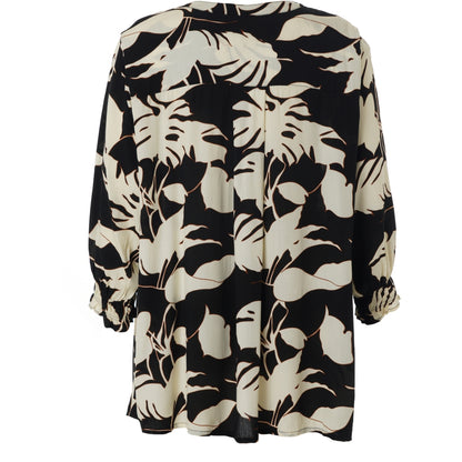 Gozzip Woman GGhita Blouse Blouse Black with offwhite flower