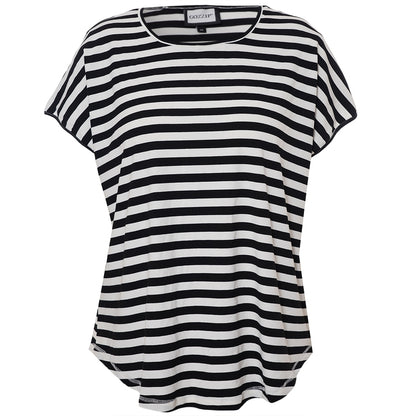 Gozzip Woman GGitte T-shirt striped T-Shirt Black Stripe