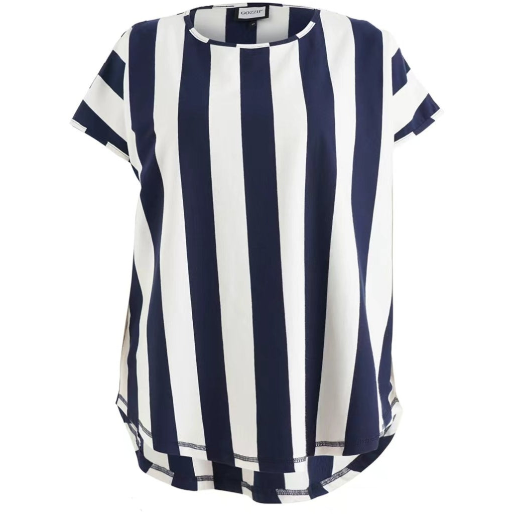 Gozzip Woman GGitte T-shirt striped T-Shirt White/Navy stripe