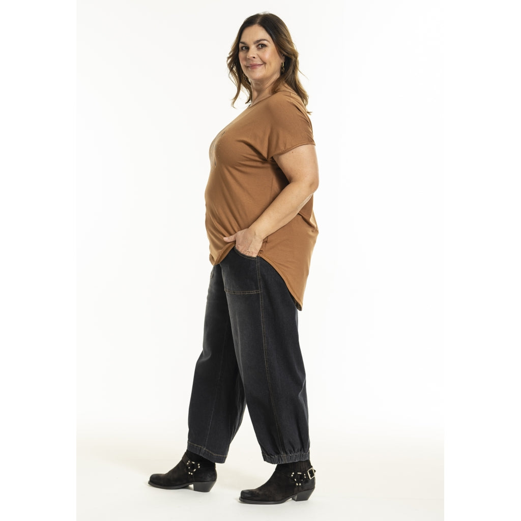 Gozzip Woman GGitte T-shirt with print T-Shirt Cognac