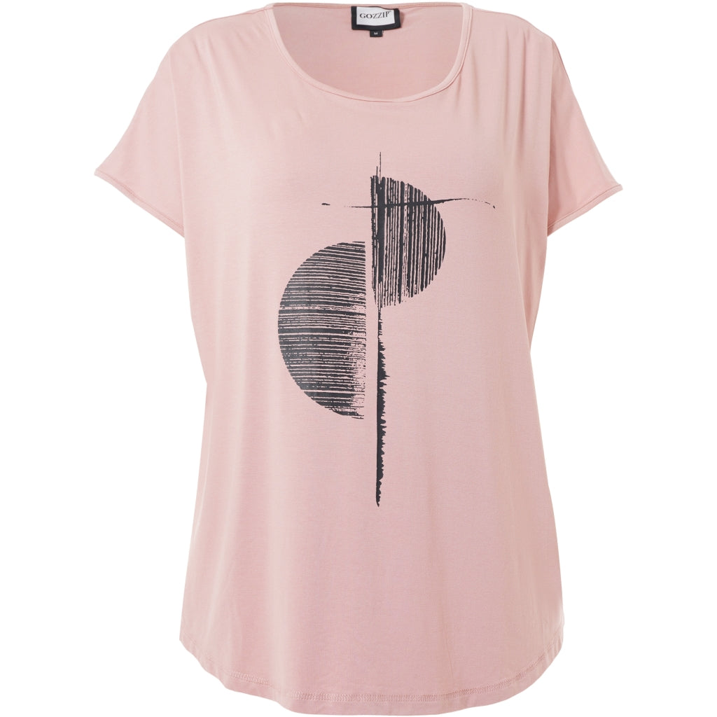Gozzip Woman GGitte T-shirt with print T-Shirt Peach rose