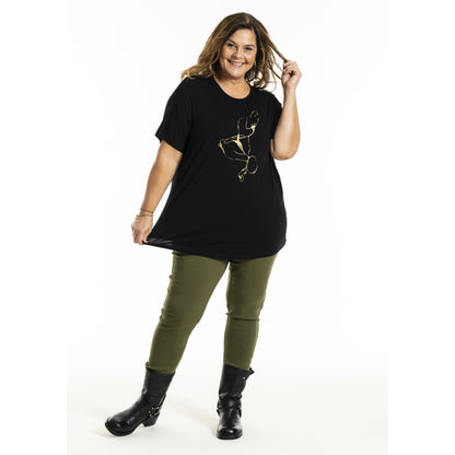 Gozzip Woman GGitte T-shirt with print T-Shirt Black