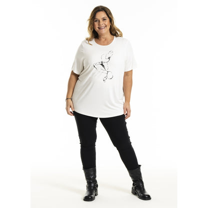 Gozzip Woman GGitte T-shirt with print T-Shirt White