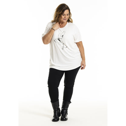 Gozzip Woman GGitte T-shirt with print T-Shirt White