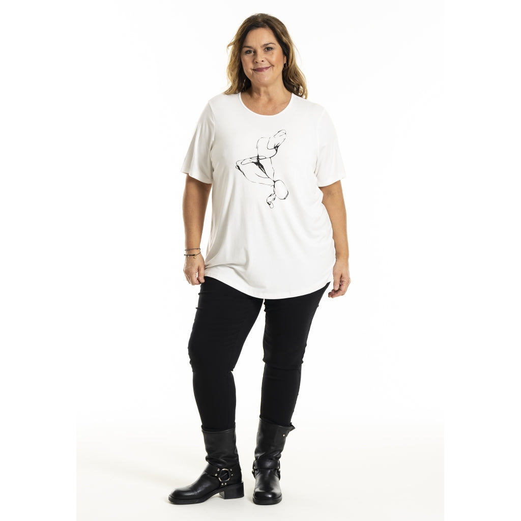 Gozzip Woman GGitte T-shirt with print T-Shirt White