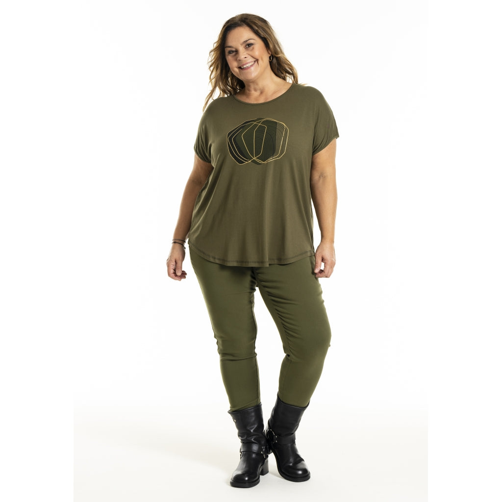 Gozzip Woman GGitte T-shirt with print T-Shirt Olive