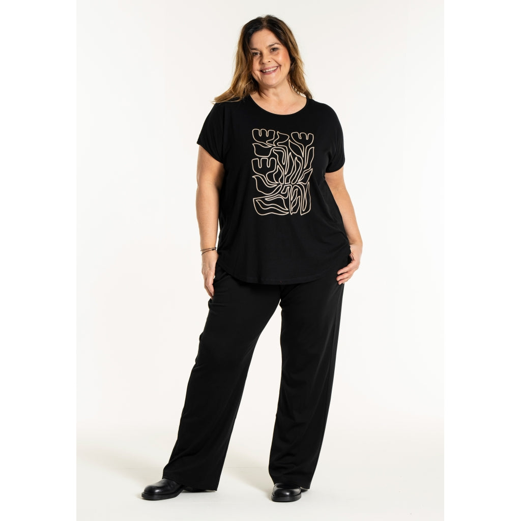 Gozzip Woman GGitte T-shirt with print T-Shirt Black