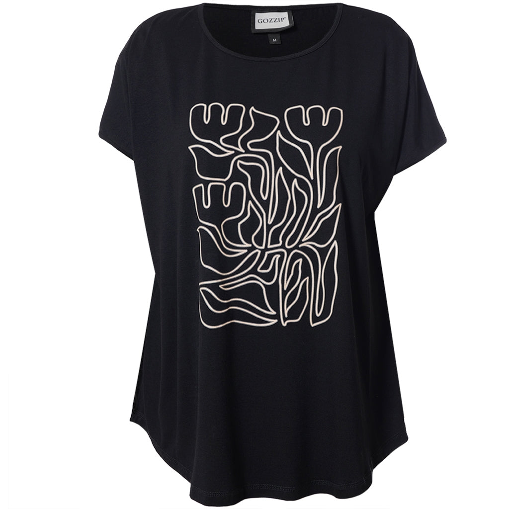 Gozzip Woman GGitte T-shirt with print T-Shirt Black