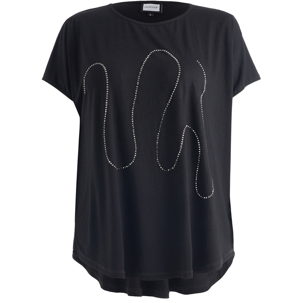 Gozzip Woman GGitte T-shirt with print T-Shirt Black