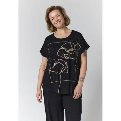 Gozzip Woman GGitte T-shirt with print T-Shirt Black